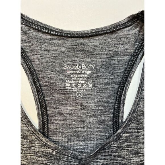 Sweaty Betty Cropped Muscle Tank Geometric Print High Low Cut Size Small NWOT - Picture 2 of 6